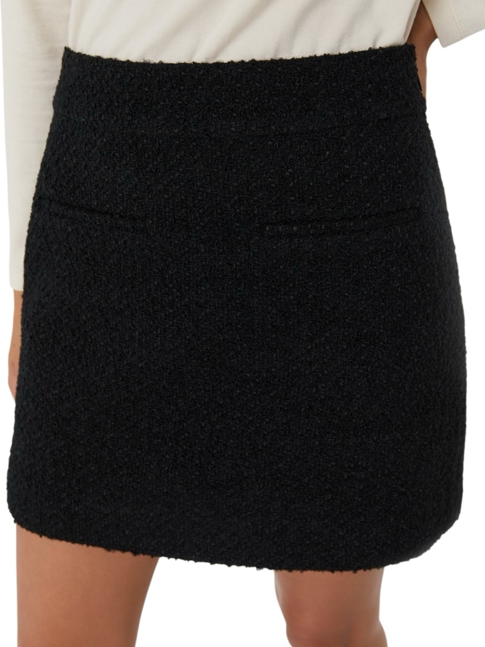 OAK + FORT TWEED MINI SKIRT Black Wool Blend Size 2